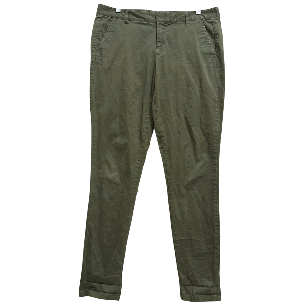 Gap Skinny Mini Khakis Desert Cactus Olive Green Pant 6 Tall Slim Office Casual